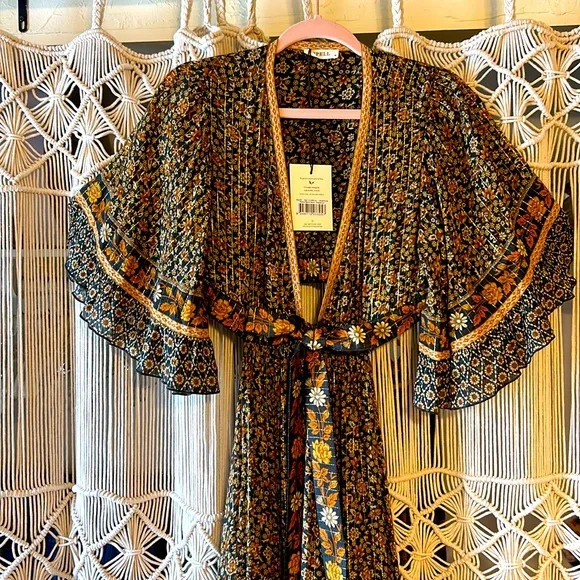 NWT💫Exclusive💫Spell X Free People Sienna Bambi Gown in Peppercorn size medium - Picture 6 of 16